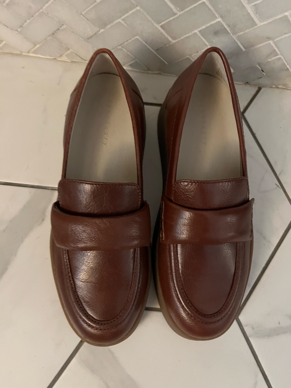 Sanctuary Women's Brown Leather Penny Loafers